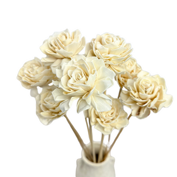 Shola flower - cream dahlia 6cm on stick