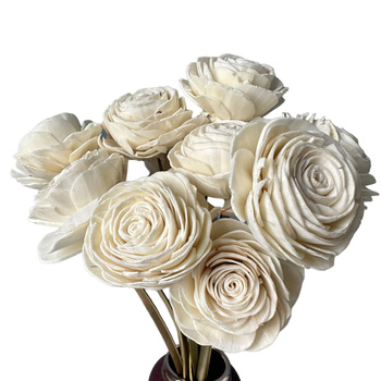 Shola flower - white/cream rose 6cm on stick