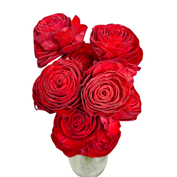 Shola flower - red rose 6cm on stick