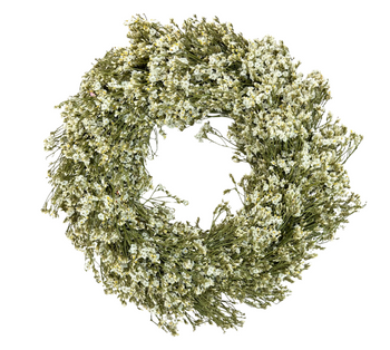 Dried wreath limonium white - 30 cm