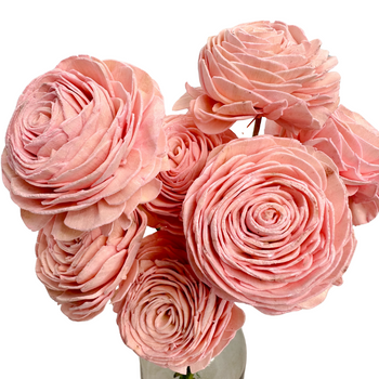 Shola flower - light pink rose 8cm on stick